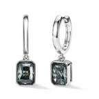 D'Joy - Paraiba Moissanite Full Hoop Earring with Clasp in Rhodium Overlay Sterling Silver 1.90 Ct._8634981