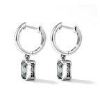 D'Joy - Paraiba Moissanite Full Hoop Earring with Clasp in Rhodium Overlay Sterling Silver 1.90 Ct._8634981_3