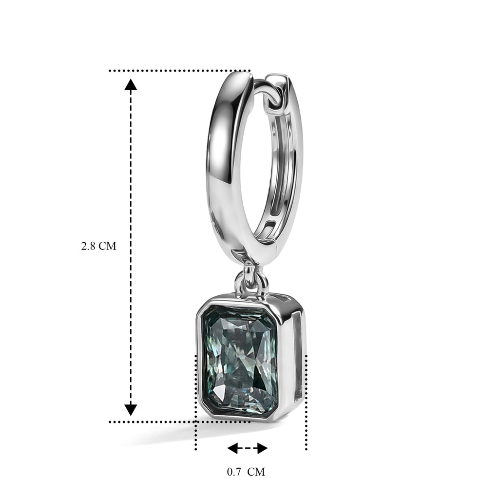 D'Joy - Paraiba Moissanite Full Hoop Earring with Clasp in Rhodium Overlay Sterling Silver 1.90 Ct._8634981_4