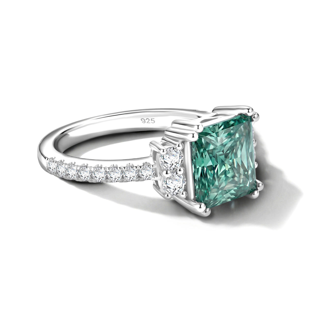 D'Joy - Paraiba Moissanite Ring in Rhodium Overlay Sterling Silver 2.85 Ct. 8634982 0