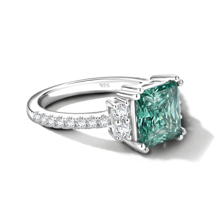 D'Joy - Paraiba Moissanite Ring in Rhodium Overlay Sterling Silver 2.85 Ct. 8634982 1
