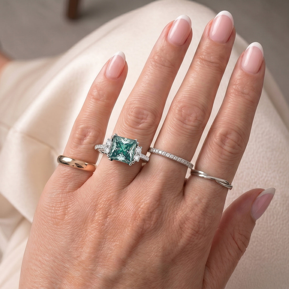 D'Joy - Paraiba Moissanite Ring in Rhodium Overlay Sterling Silver 2.85 Ct. 8634982 3