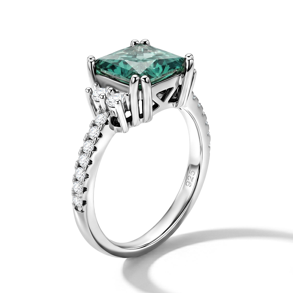 D'Joy - Paraiba Moissanite Ring in Rhodium Overlay Sterling Silver 2.85 Ct. 8634982 4