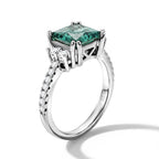 D'Joy - Paraiba Moissanite Ring in Rhodium Overlay Sterling Silver 2.85 Ct._8634982_3