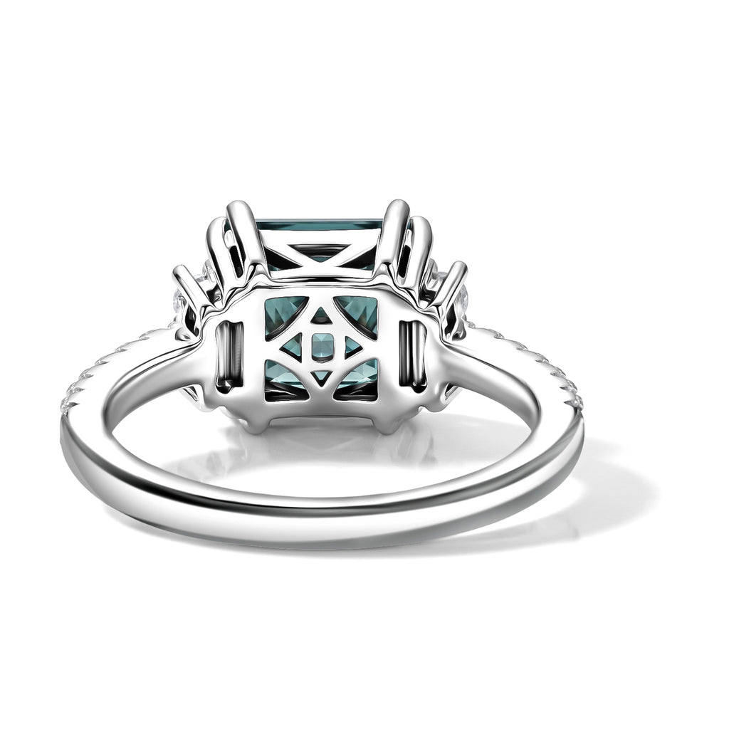 D'Joy - Paraiba Moissanite Ring in Rhodium Overlay Sterling Silver 2.85 Ct._8634982_4