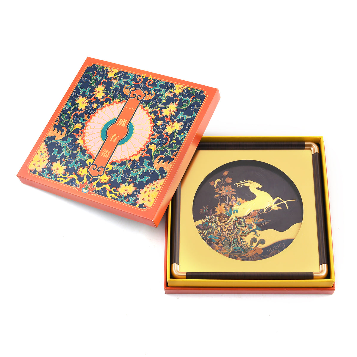 24K Yellow Gold NTGS Certified Foil Painting of Traditional Deer &amp; Nature Artwork 8634985 5