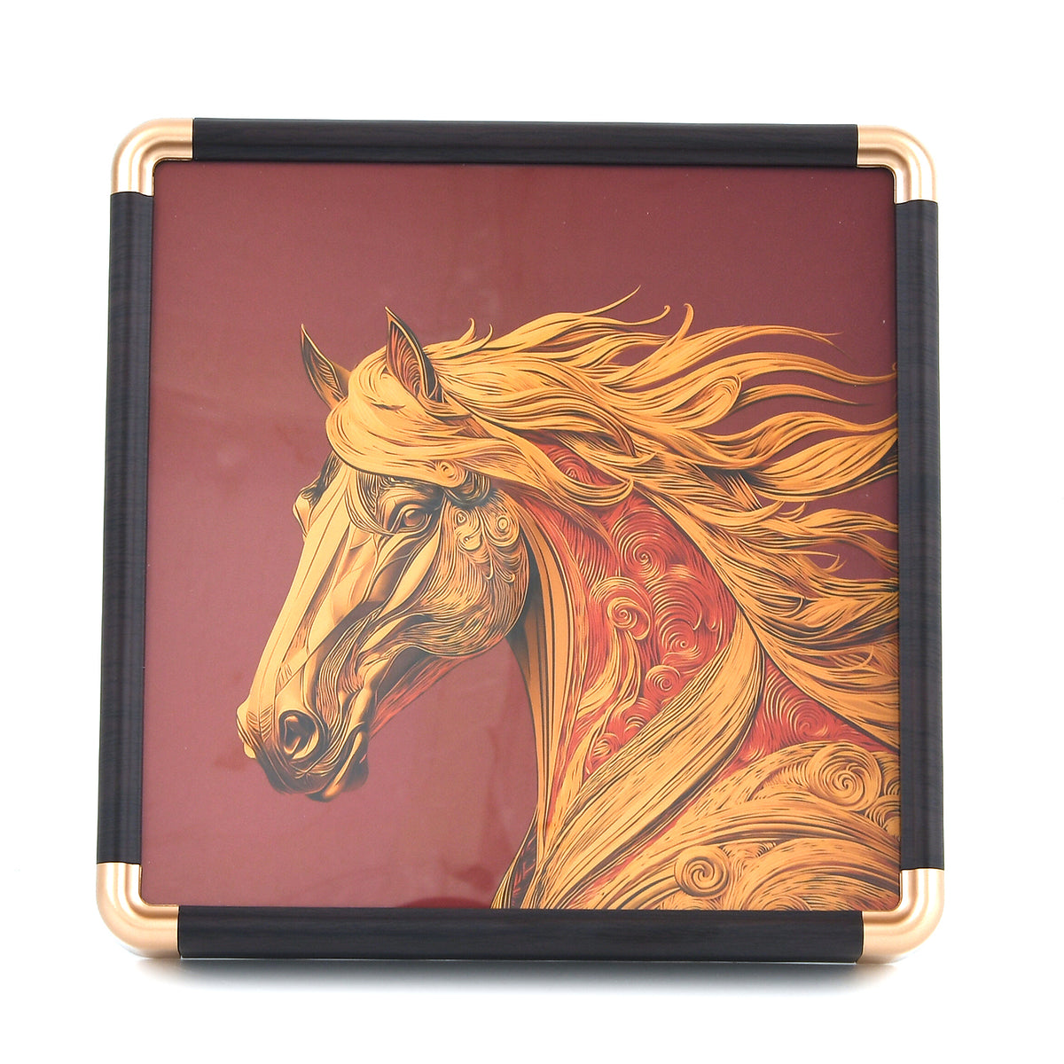 24K Yellow Gold NTGS Certified Foil Painting of Powerful Horse &amp; Victory Symbolism 8634988 3