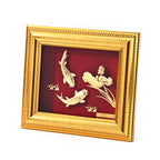 24K Yellow Gold NTGS Certified Foil Painting of Traditional Prosperity & Koi Fish Artwork_8634991