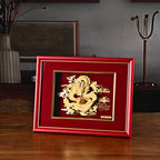 24K Yellow Gold NTGS Certified Foil Painting of Traditional Chinese Dragon Artwork_8634993_1