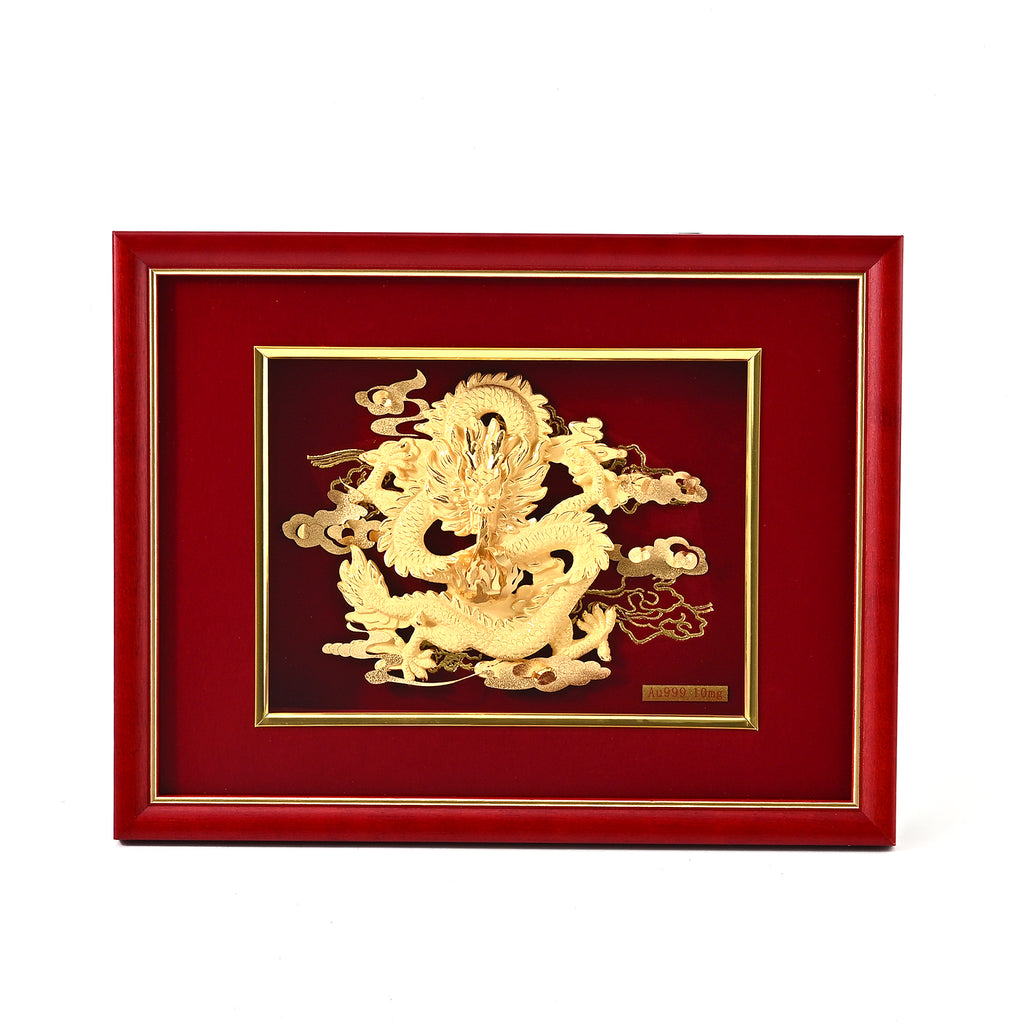 24K Yellow Gold NTGS Certified Foil Painting of Traditional Chinese Dragon Artwork_8634993_2