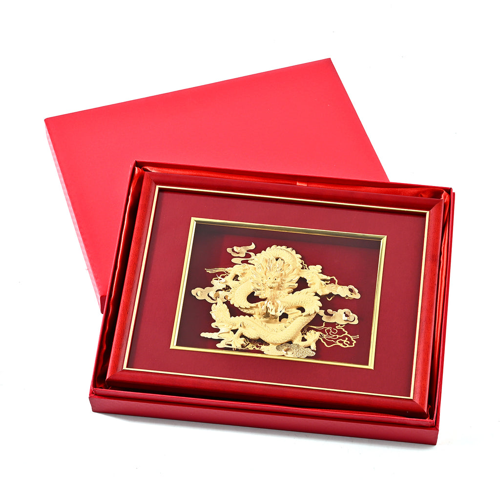 24K Yellow Gold NTGS Certified Foil Painting of Traditional Chinese Dragon Artwork_8634993_4