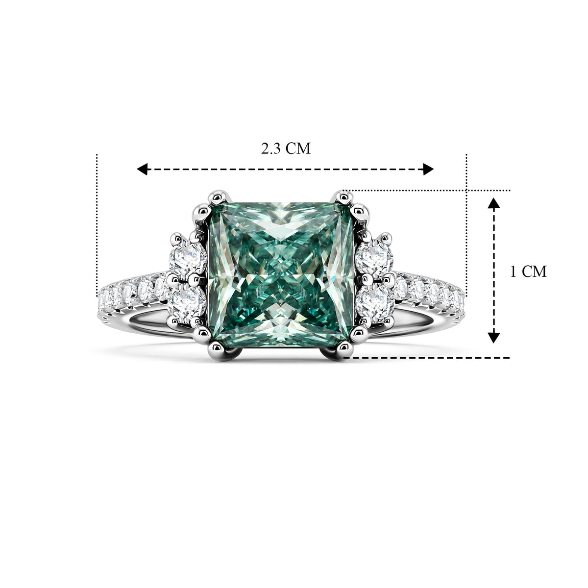 D'Joy - Paraiba Moissanite Ring in Rhodium Overlay Sterling Silver 2.85 Ct. V32604020 6