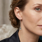 D'Joy - Paraiba Moissanite Dangling Earring with Push Back in Rhodium Overlay Sterling Silver 2.26 Ct._8635033_1