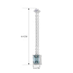 D'Joy - Paraiba Moissanite Dangling Earring with Push Back in Rhodium Overlay Sterling Silver 2.26 Ct._8635033_5