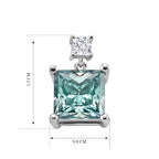 D'Joy - Paraiba Moissanite Dangling Earring with Push Back in Rhodium Overlay Sterling Silver 3.45 Ct._8635039_4