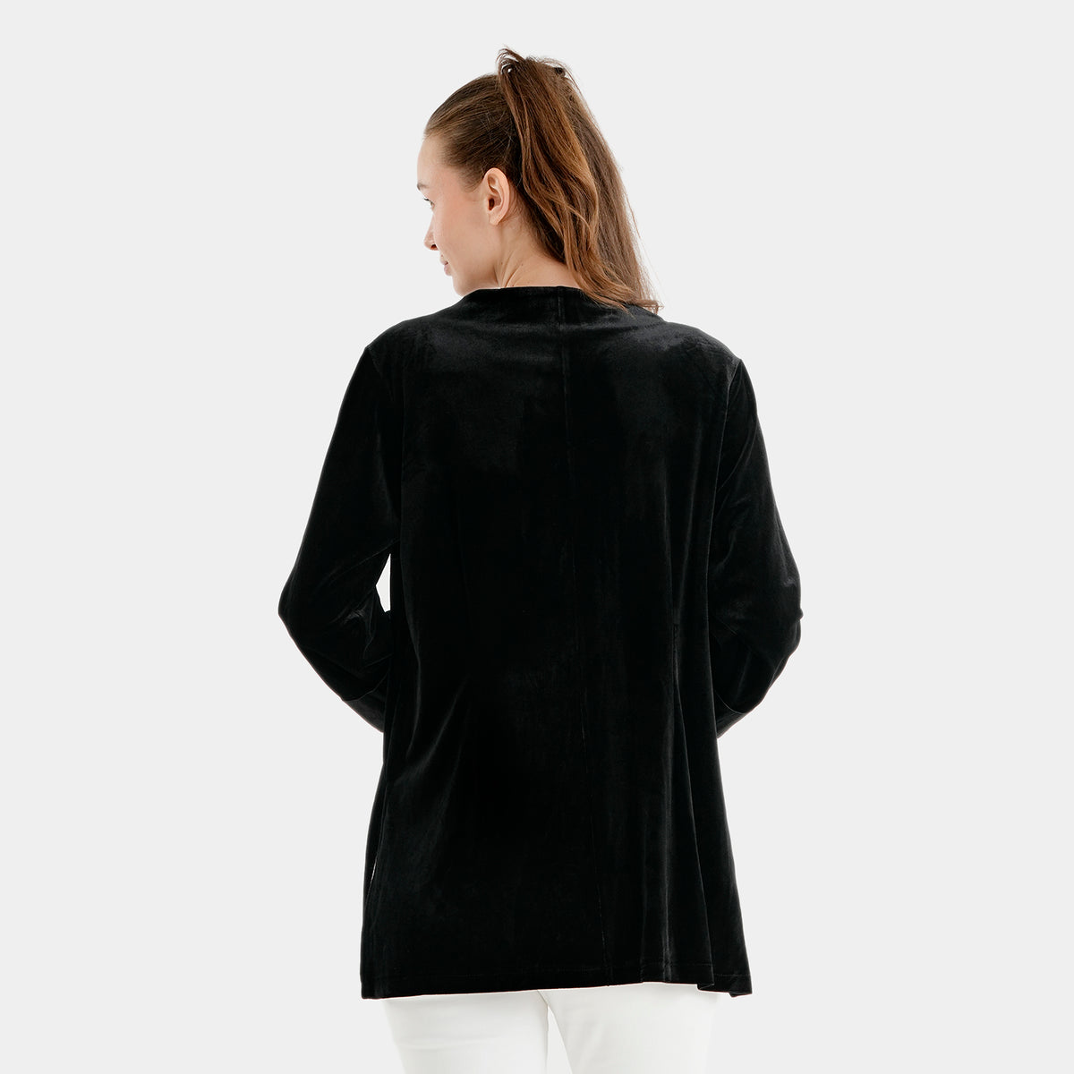 La Marey Velvet Long Cardigan (Size XL, 20-22) - Black 8635107 1