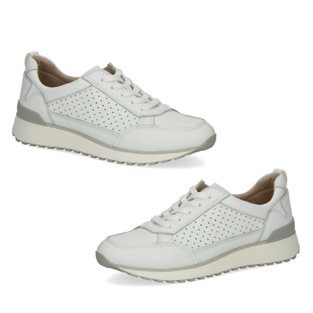 Caprice Womens Wide Fit Leather Trainers (Size 4) - White Deer_8635175