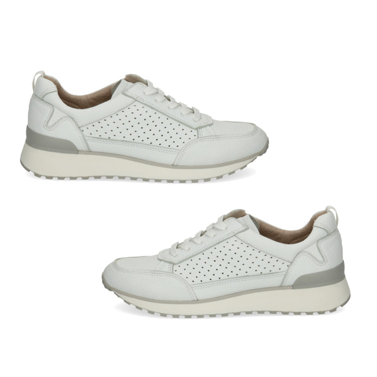 Caprice Womens Wide Fit Leather Trainers (Size 4) - White Deer 8635175 1