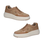 Caprice Fritzy Womens Textured Lace-Up Trainers with Ribbed Platform Sole (Size 3.5) - Camel_8635214