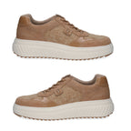 Caprice Fritzy Womens Textured Lace-Up Trainers with Ribbed Platform Sole (Size 3.5) - Camel_8635214_2