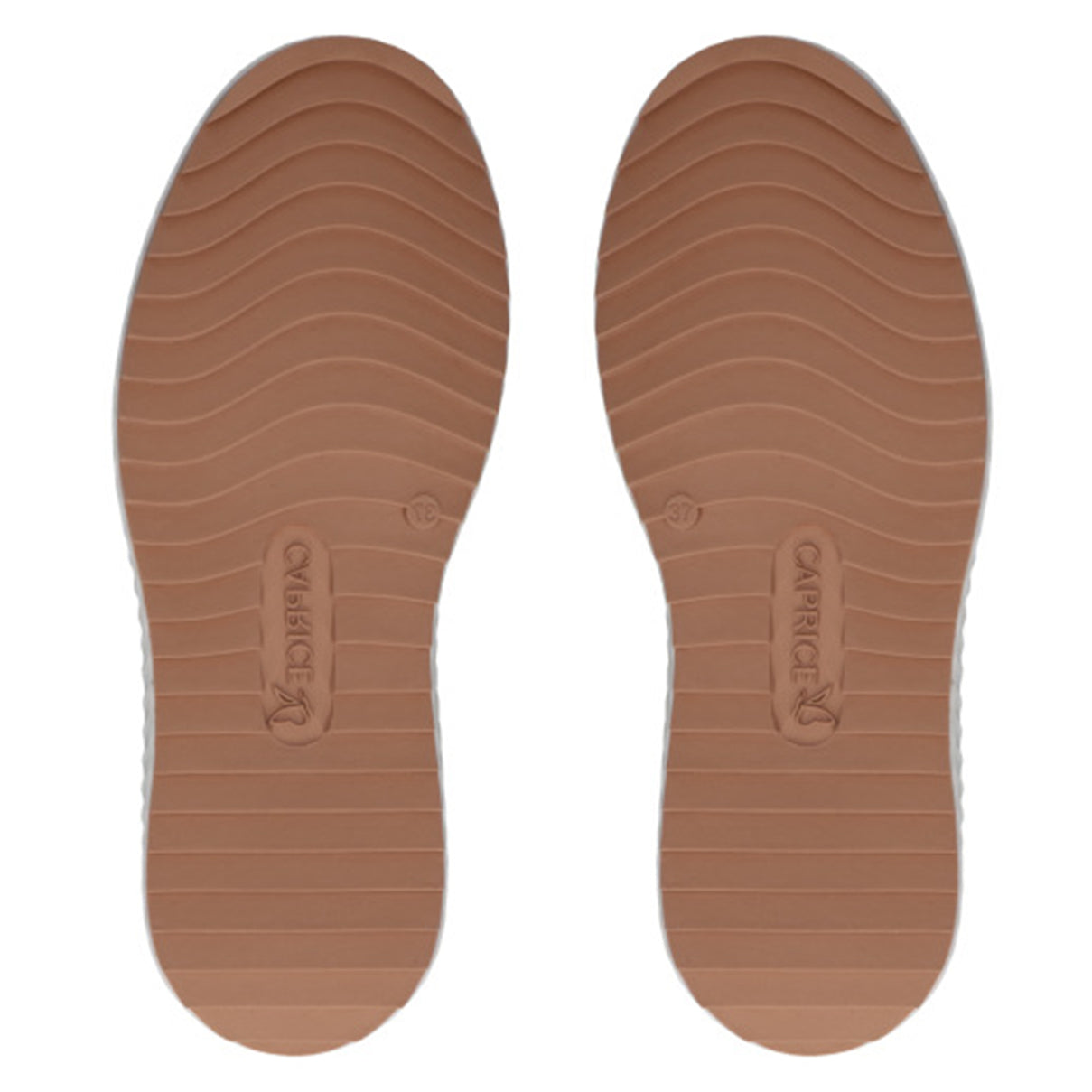 Caprice Fritzy Womens Textured Lace-Up Trainers with Ribbed Platform Sole (Size 3.5) - Camel 8635214 3