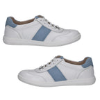 Caprice Gianna Womens Low Top Lace-Up Casual Sneakers (Size 4) - White Blue_8635256_1