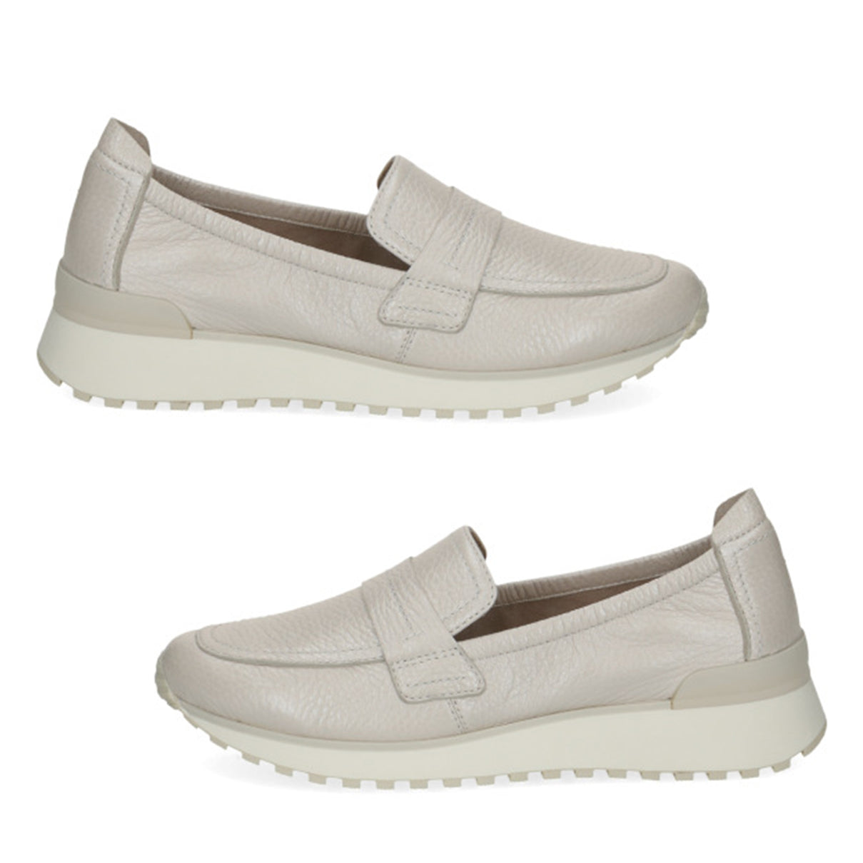 Caprice Pearl Leather Slip-On Loafer Sneakers with Cushioned Comfort Sole (Size 3) - Pearl 8635293 1
