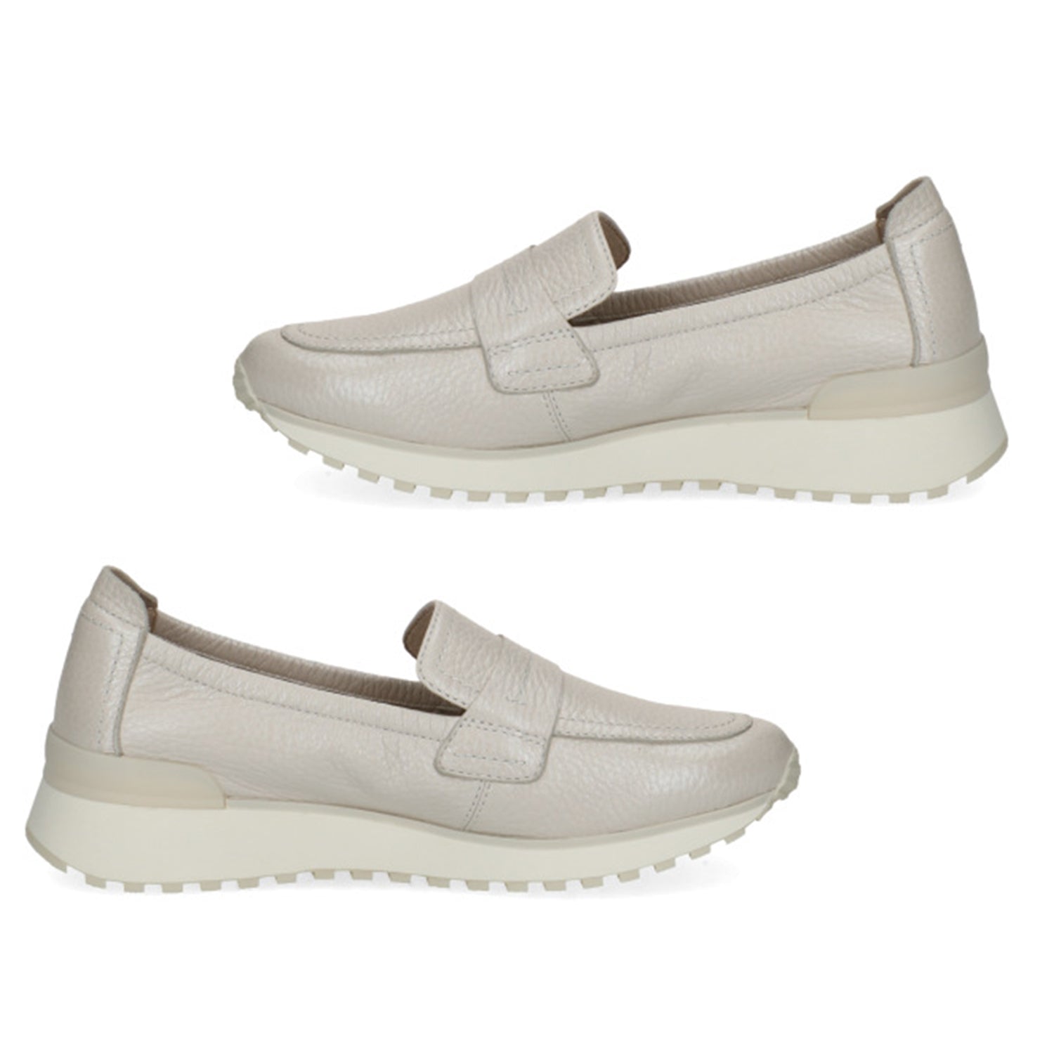 Caprice Pearl Leather Slip-On Loafer Sneakers with Cushioned Comfort Sole (Size 3) - Pearl 8635293 2