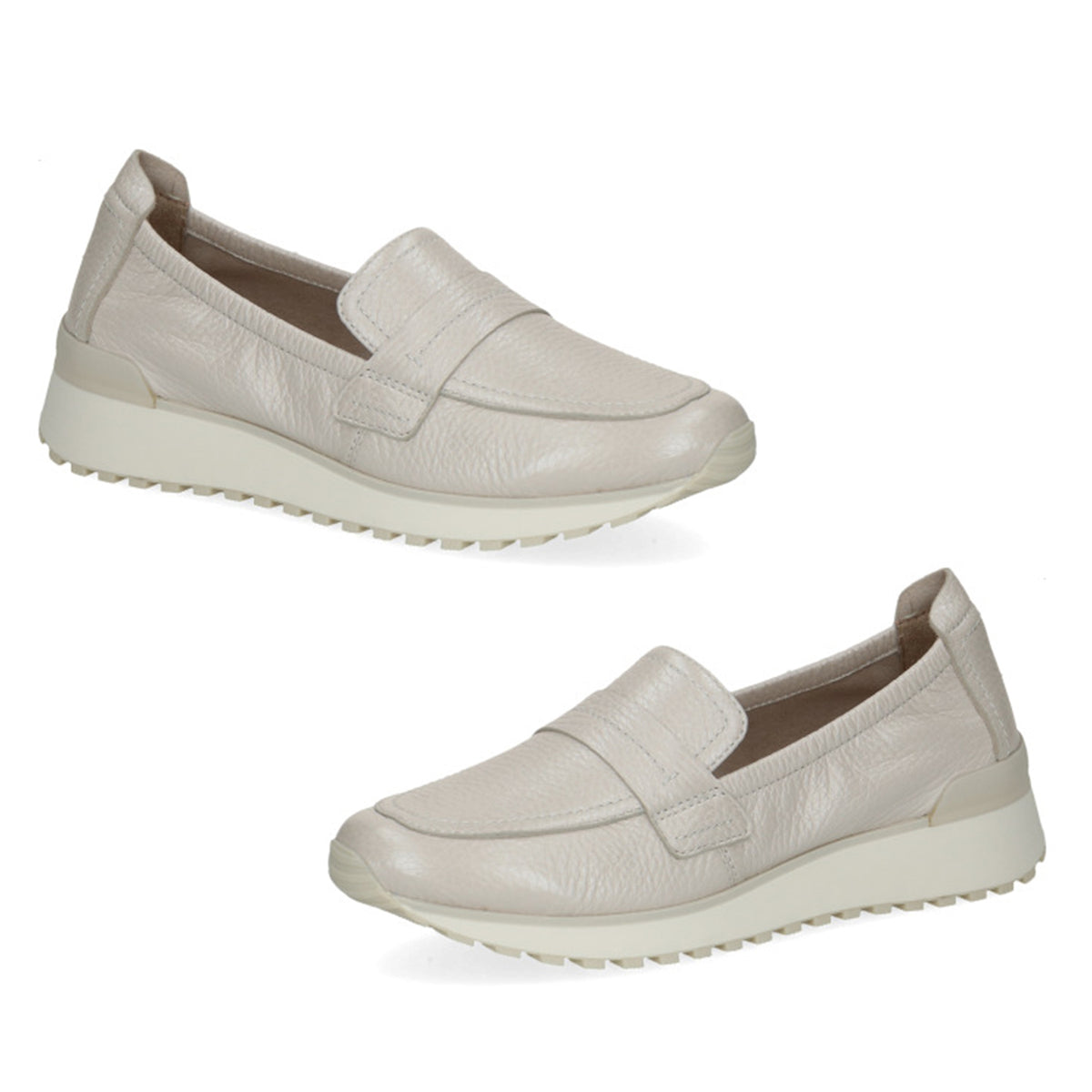 Caprice Pearl Leather Slip-On Loafer Sneakers with Cushioned Comfort Sole (Size 4) - Pearl 8635294 0