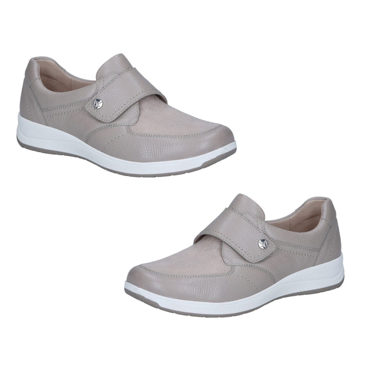 Caprice Gera Womens Velcro Strap Leather Shoes (Size 3.5) - Taupe 8635307 0