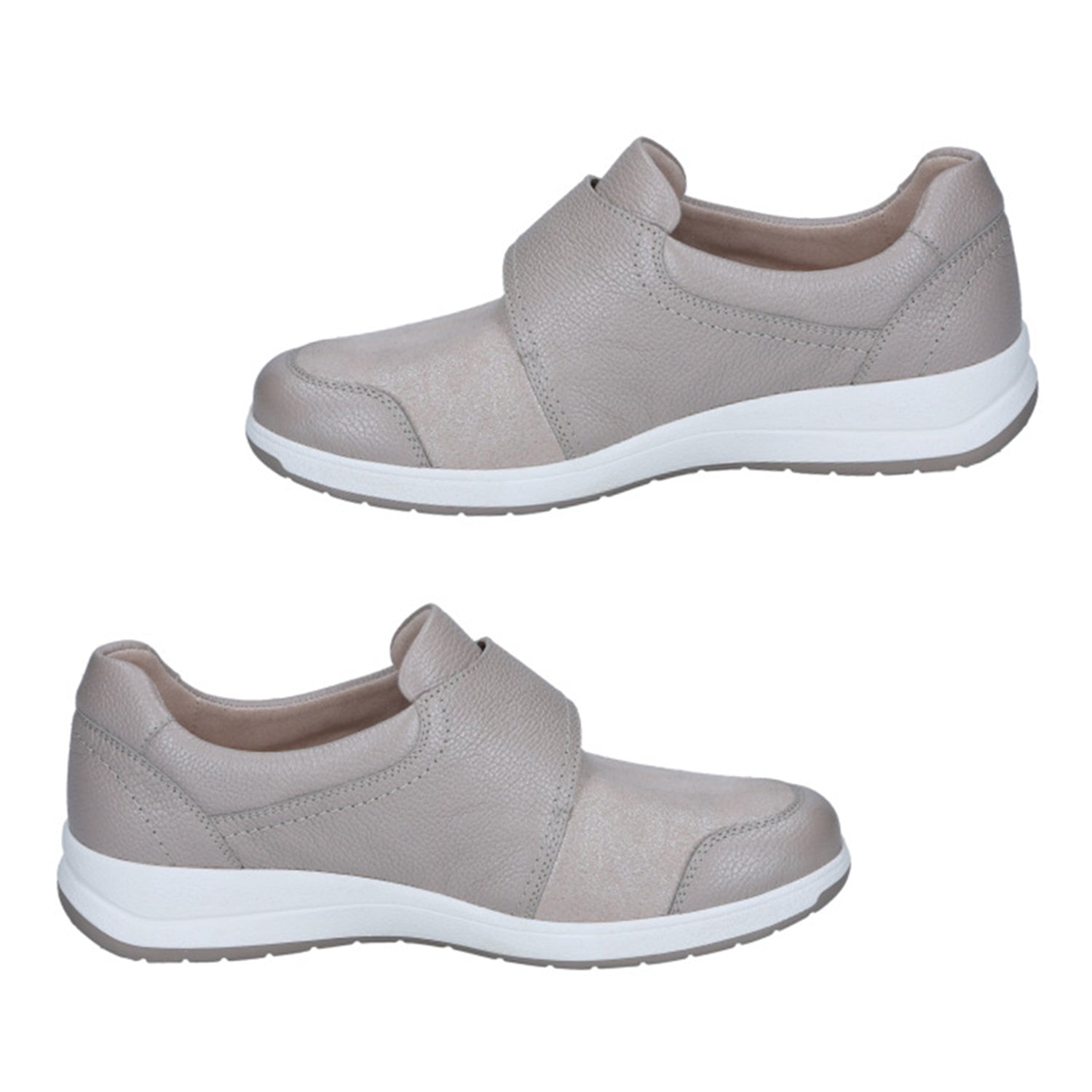 Caprice Gera Womens Velcro Strap Leather Shoes (Size 3.5) - Taupe 8635307 2