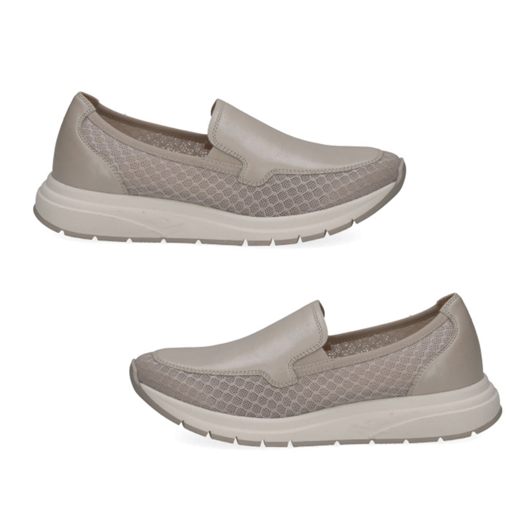 Caprice Womens Slip-On Mesh & Leather Casual Walking Trainer Shoes (Size 5) - Offwhite_8635333_1