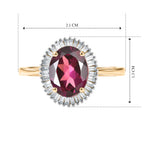 Tony Diniz Collection - 9K Yellow Gold AAA Natural Radiant Ember Garnet & Natural White Diamond Halo Ring 2.36 Ct._8635357_5