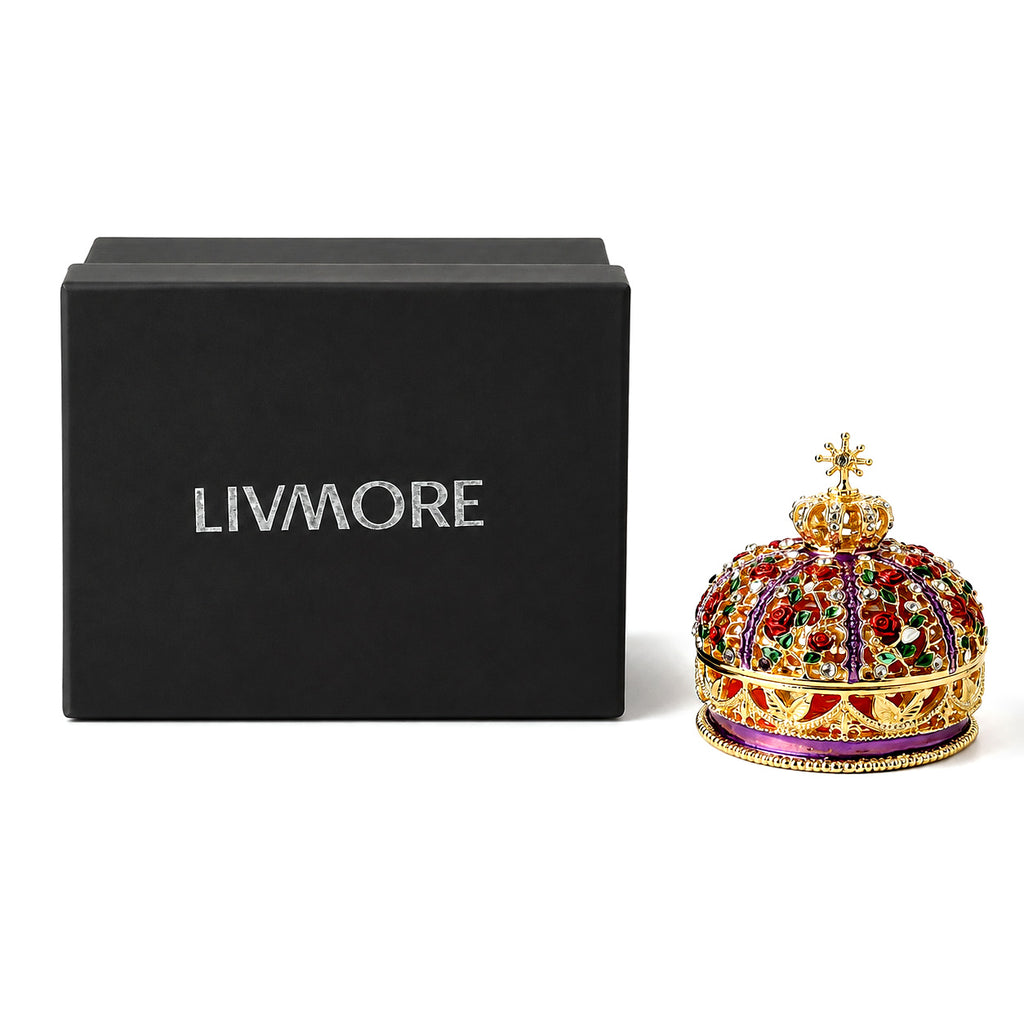 LIVMORE Patterned Jewellery Box (Size 5x5x7 cm) - Red_8635510_5