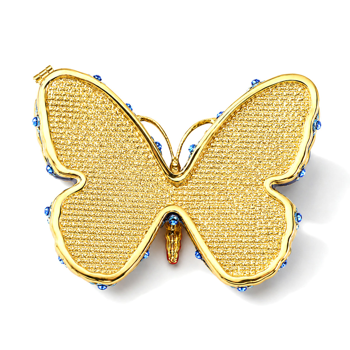 LIVMORE Butterfly Enamelled Jewellery Trinket Box (8cm) - Green Red, White &amp; Blue 8635539 5