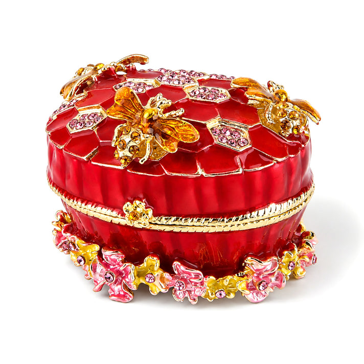 LIVMORE Patterned Jewellery Box (Size 6x4x5 cm) - Red 8635543 1