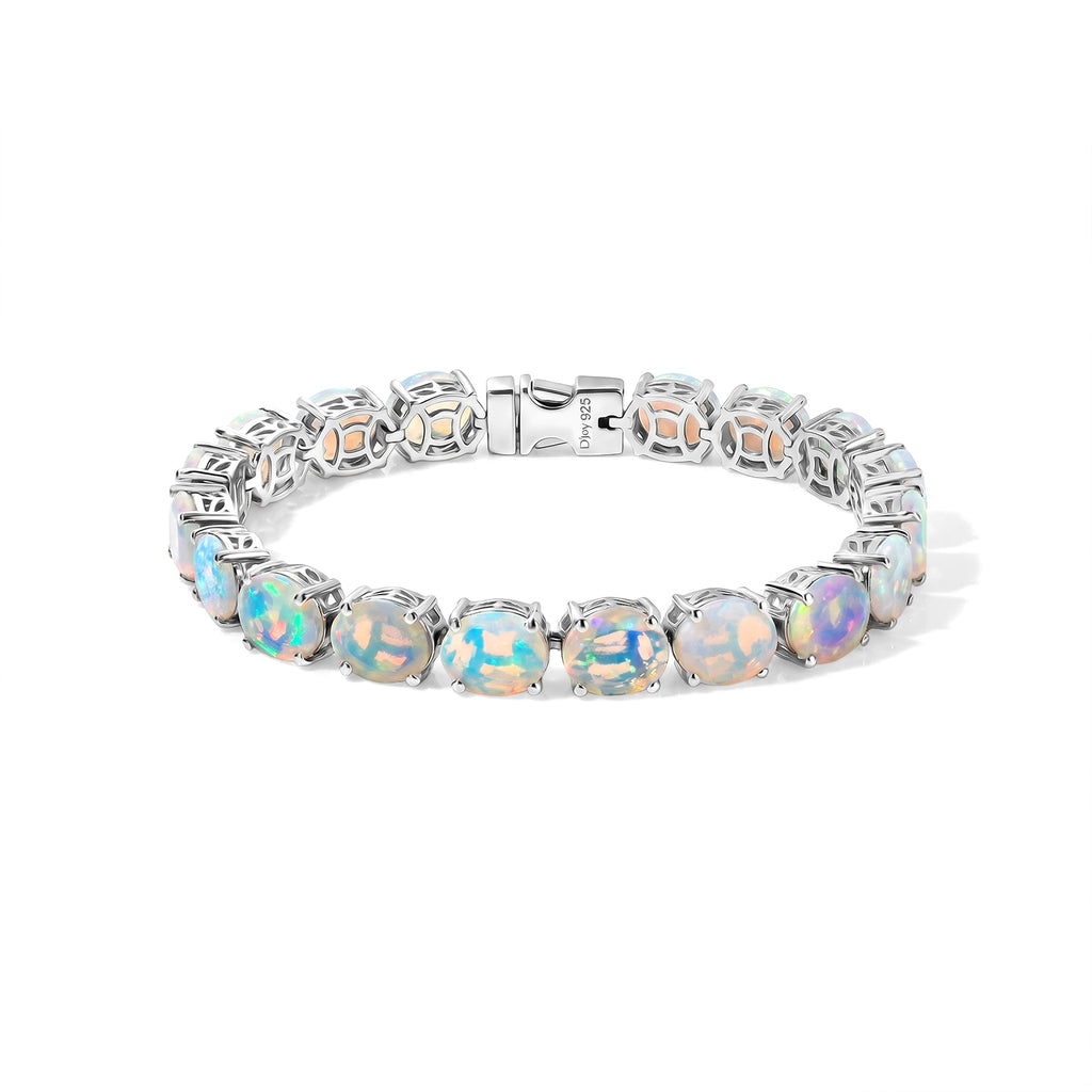 D'Joy Ethiopian Opal Bracelet (Size - 7) in Rhodium OverlaySterling Silver  19.944  Ct._8635907