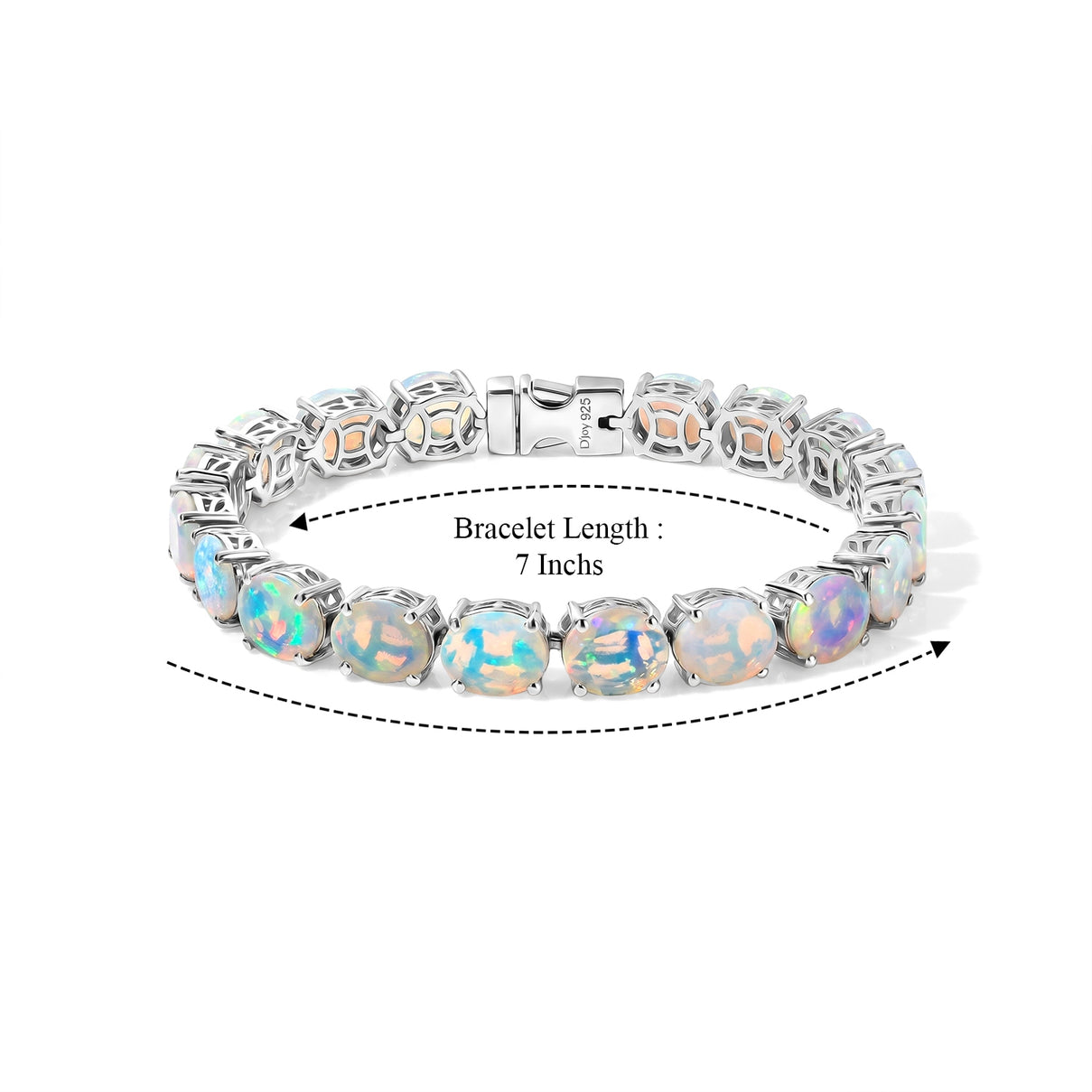 ULTIMATE BRACELET DEAL - AAAA Ethiopian Opal Tennis Bracelet (Size - 7) in Rhodium Overlay Sterling Silver 19.95 Ct. 8635907 5