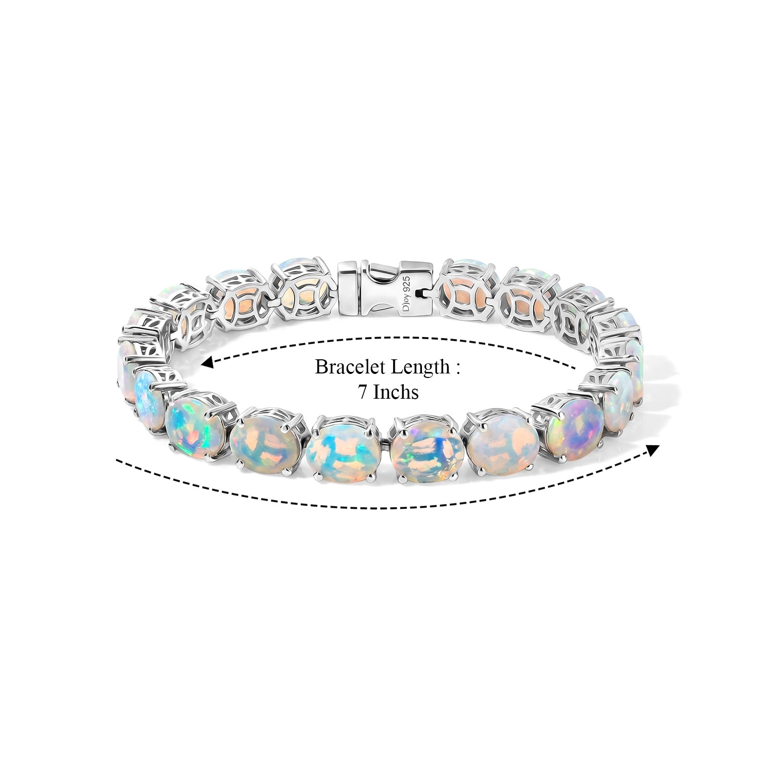 ULTIMATE BRACELET DEAL - AAAA Ethiopian Opal Tennis Bracelet (Size - 7) in Rhodium Overlay Sterling Silver 19.95 Ct. 8635907 5