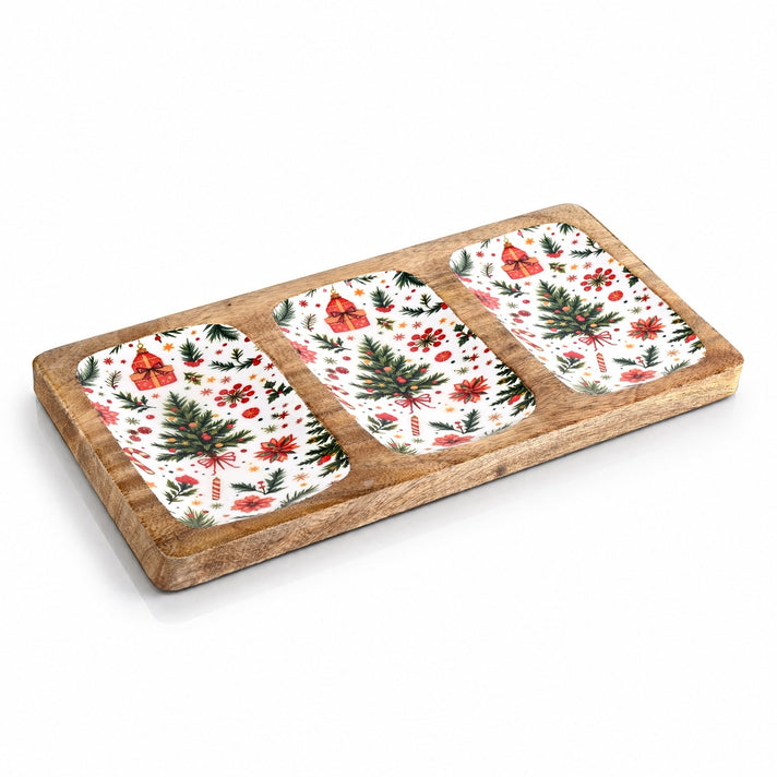 Livmore Handcrafted Wooden Platter With Enamel (30X15x2 Cms) - Rectangle 8635936 1