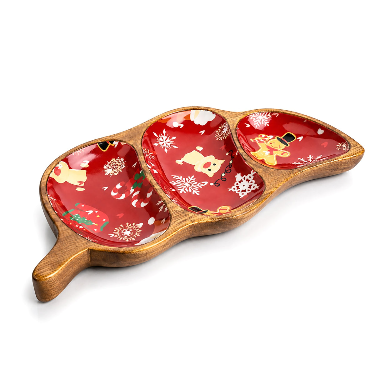 LIVMORE Mango Wood Handcrafted Wooden Platter (Size- 30x15x2 cm)- Multi Colour 8635938 0