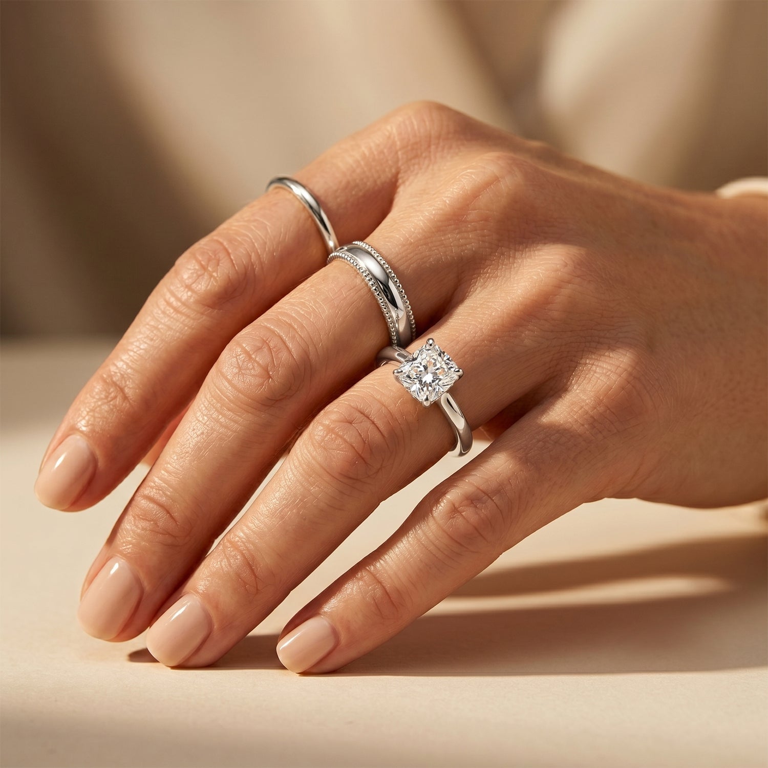 Luxuriant - Lab Grown Diamond (SI/G-H) Solitaire Ring in Rhodium Overlay Sterling Silver 1.00 Ct. 8636056 2