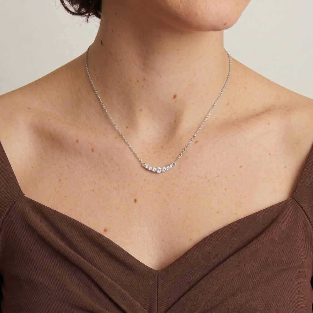 Luxuriant - Lab Grown Diamond (SI/G-H) Necklace (Size - 20) in Rhodium Overlay Sterling Silver 0.50 Ct. 8636184 2