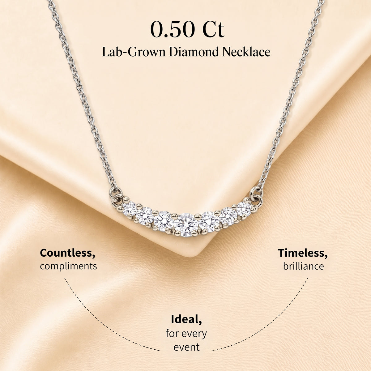 Luxuriant - Lab Grown Diamond (SI/G-H) Necklace (Size - 20) in Rhodium Overlay Sterling Silver 0.50 Ct. 8636184 6