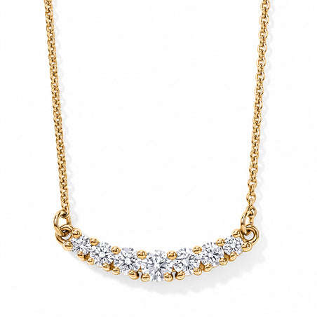 Luxuriant - Lab Grown Diamond (SI-G-H) Curved Bar Pendant Necklace (Size - 20) in 18K Vermeil Yellow Gold Sterling Silver 0.50 Ct. 8636185 1