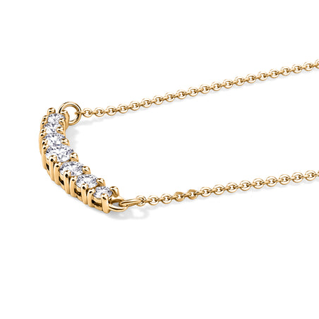 Luxuriant - Lab Grown Diamond (SI-G-H) Curved Bar Pendant Necklace (Size - 20) in 18K Vermeil Yellow Gold Sterling Silver 0.50 Ct. 8636185 2