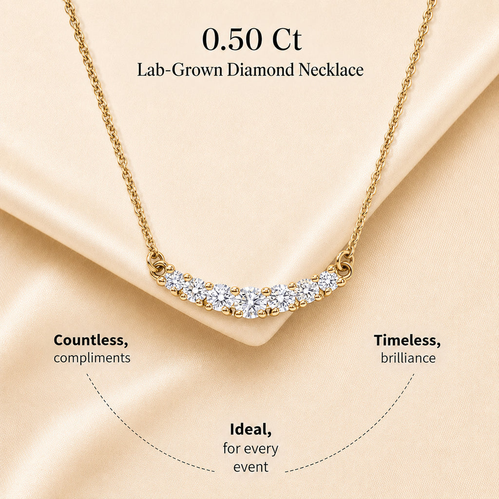 Luxuriant - Lab Grown Diamond (SI/G-H) Necklace (Size - 20) in 18K Vermeil Yellow Gold Plated Sterling Silver 0.50 Ct._8636185_8