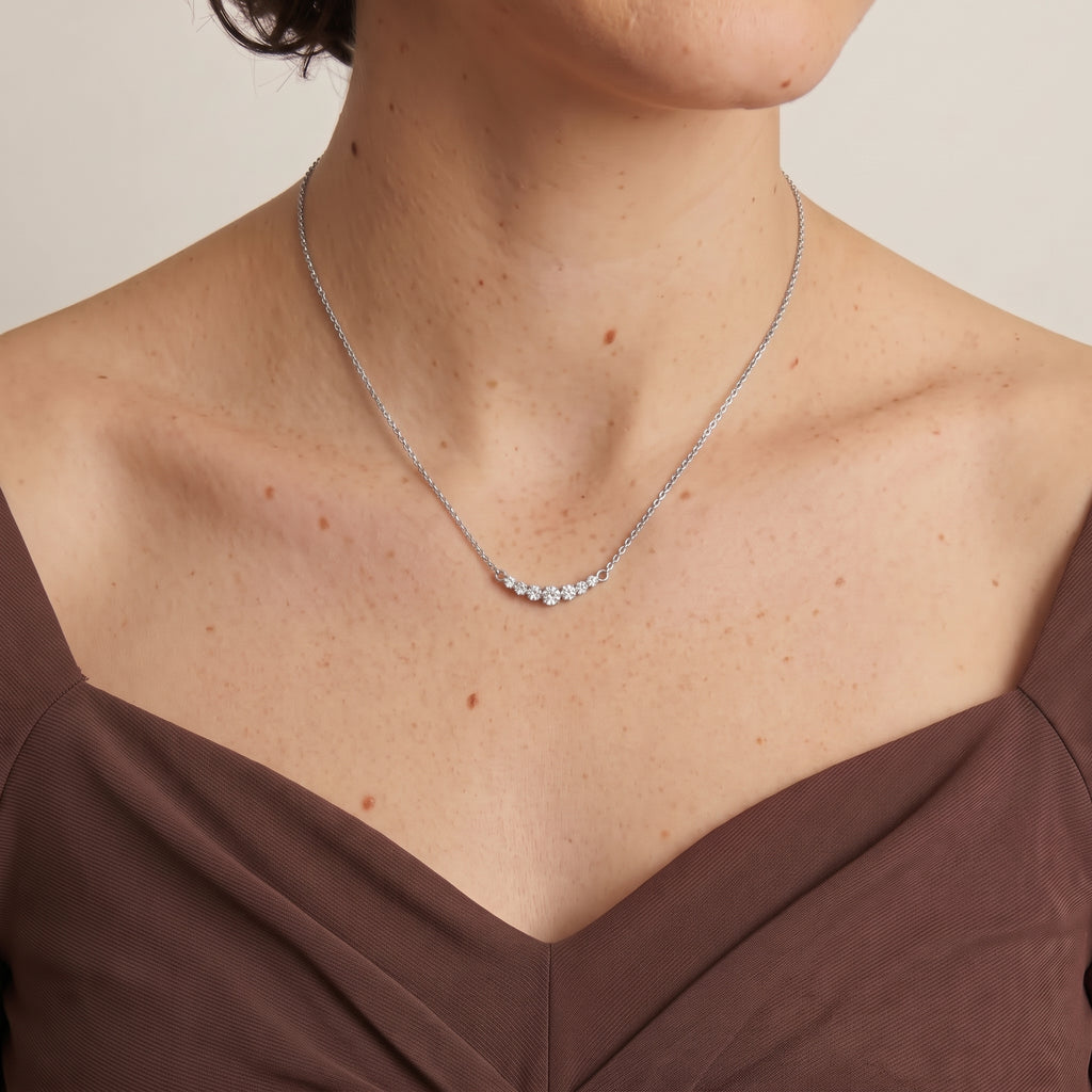Luxuriant - Lab Grown Diamond (SI/G-H) Necklace (Size - 18) in Rhodium Overlay Sterling Silver 0.35 Ct._8636187_1