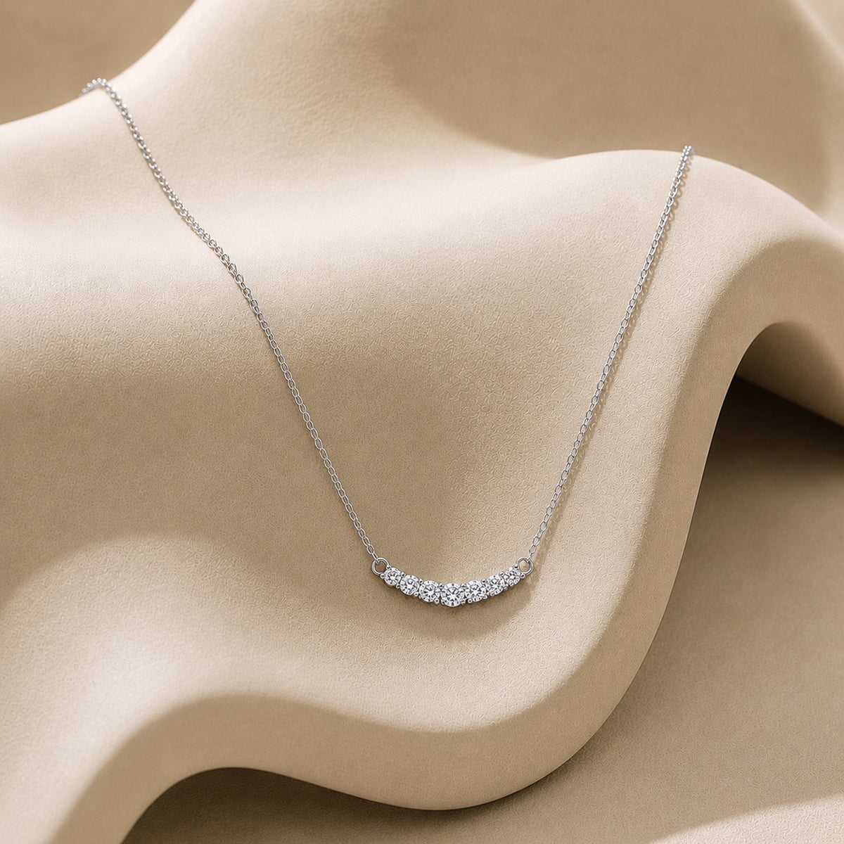 Luxuriant - Lab Grown Diamond (SI/G-H) Necklace (Size - 18) in Rhodium Overlay Sterling Silver 0.35 Ct. 8636187 8