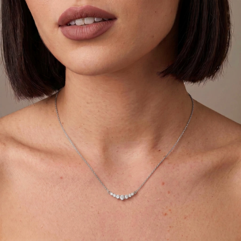 Luxuriant - Lab Grown Diamond (SI/G-H) Necklace (Size - 16) in Rhodium Overlay Sterling Silver 0.25 Ct. 8636224 3